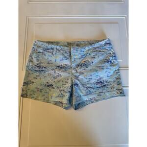 Old Navy the Pixie Women's Chino Shorts Size 6 Graphic Blue Stretch Casual Beach